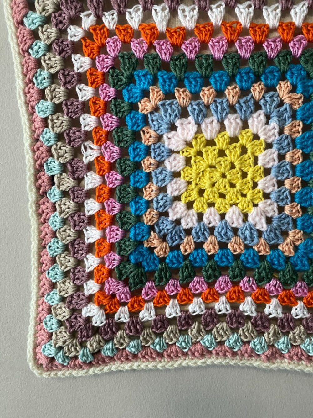 Handmade Multicolour Cotton Acrylic Crochet Covered Tote Bag - Picture 4 of 7